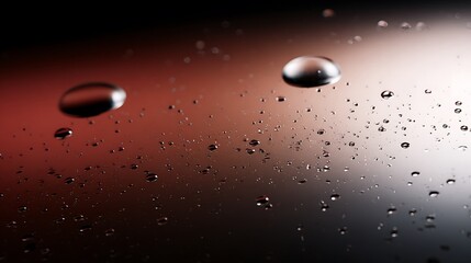 Water droplets on glass, vibrant color gradient