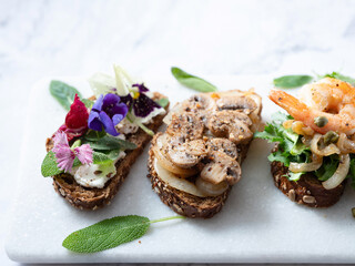 Variety of mini sandwiches 