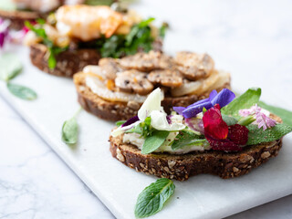 Variety of mini sandwiches 