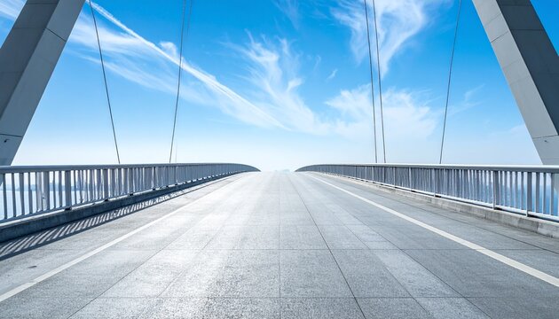 "Clean and Minimal Urban Aesthetic Featuring the Strong Lines and Modern Structure of a Bridge Captured from an Artistic Viewpoint"