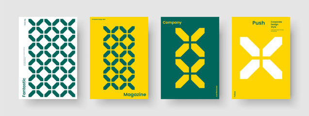 Fototapeta premium Geometric Book Cover Design. Modern Banner Layout. Creative Report Template. Brochure. Business Presentation. Flyer. Poster. Background. Pamphlet. Notebook. Newsletter. Brand Identity. Handbill