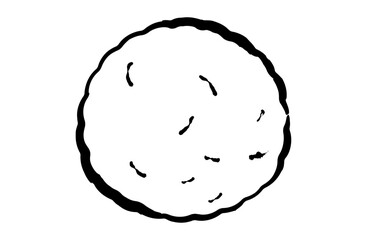 がんもどきのベクターイラスト 手描き 筆 冬 鍋物