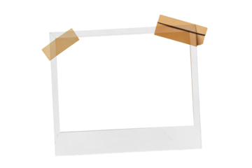 壁にテープで貼られた古い写真の画像合成用フレーム