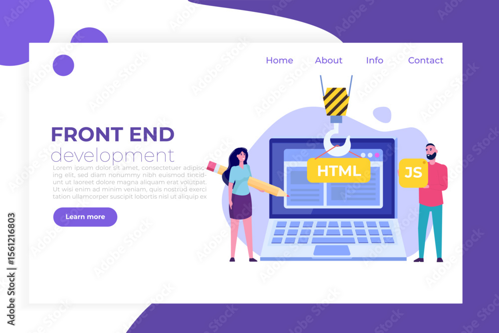 Poster programming software or app , web design and front end development concept. vector illustration.