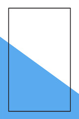 Border frame design concept of rectangle line isolated on blue and white background - vector illustration