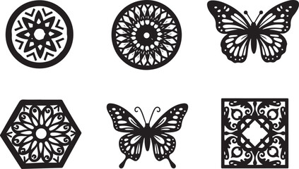Laser Cut Flower Jewelry Designs vector bundle