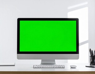 Fototapeta premium Desktop Monitor Green Screen