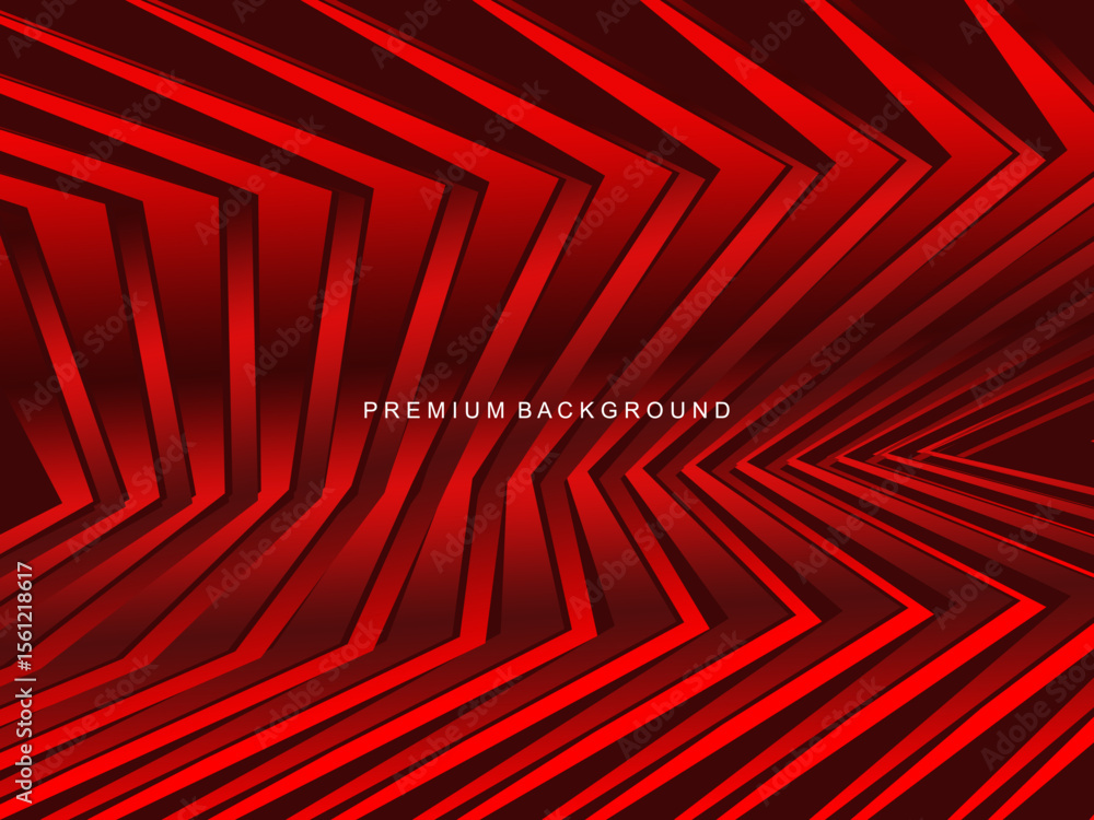 Poster luxurious abstract vector with crimson and fiery red geometric stripes creates a dynamic visual effe