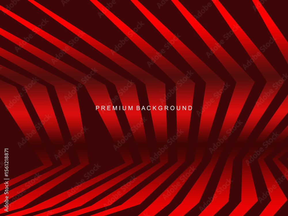 Poster luxurious abstract vector with crimson and fiery red geometric stripes creates a dynamic visual effe