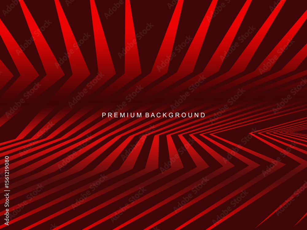 Poster luxurious abstract vector with crimson and fiery red geometric stripes creates a dynamic visual effe