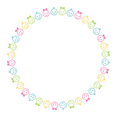 Colorful Circle Border with Baby Faces