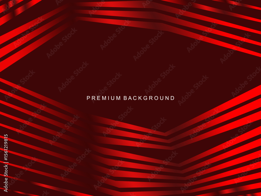 Poster luxurious abstract vector with crimson and fiery red geometric stripes creates a dynamic visual effe