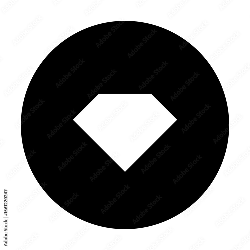 Aufkleber white diamond shape inside a black circle creating a simple and elegant visual design element here