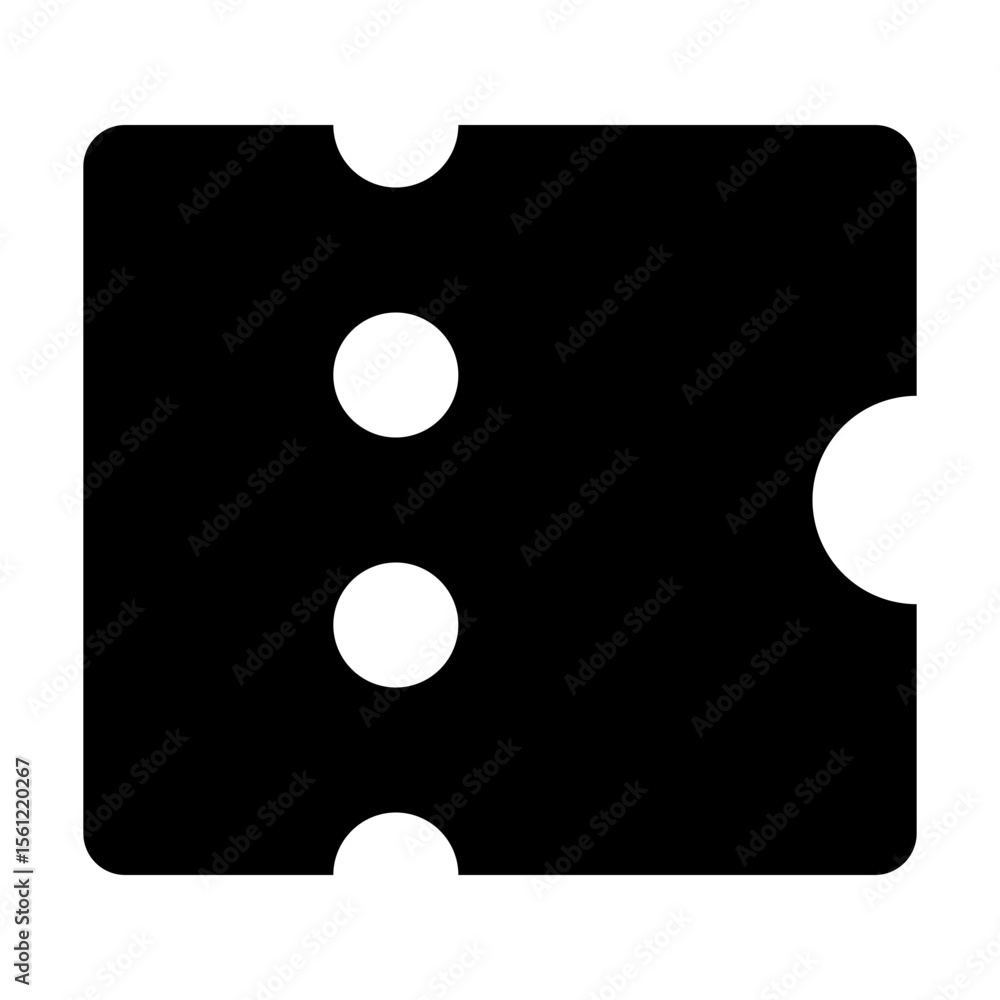 Poster black rectangle with rounded corners and four white circles aligned vertically on the left side of t