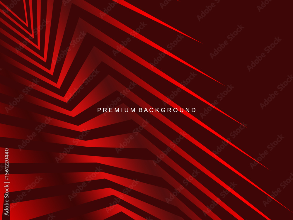 Poster luxurious abstract vector with crimson and fiery red geometric stripes creates a dynamic visual effe