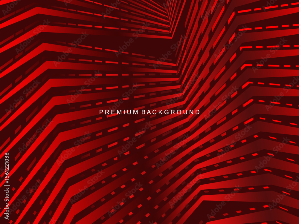 Poster luxurious abstract vector with crimson and fiery red geometric stripes creates a dynamic visual effe