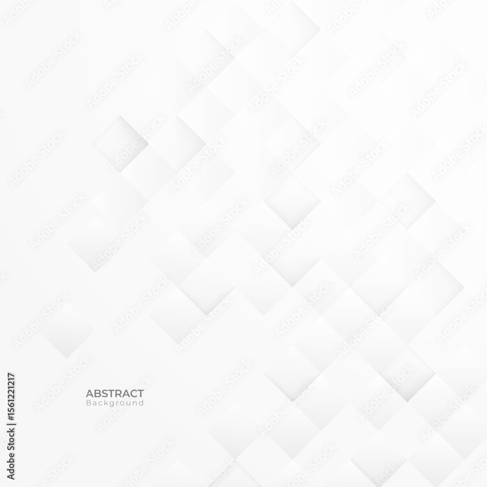 Poster abstract 3d modern square background. white and grey geometric pattern texture. vector art illustrat