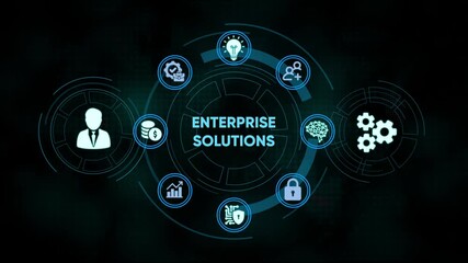 Abstract animated business tech visualization of concept and workflow process