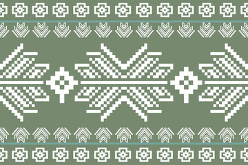 thai pixel art seamless zigzag  pattern traditional ethnic digital border