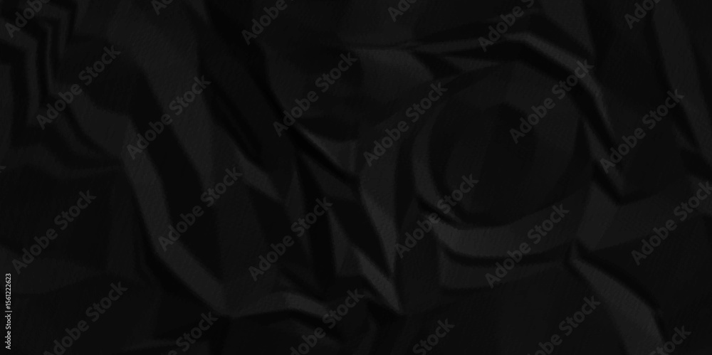 Poster dark black crumpled recycled craft paper texture background. abstract blank background with space pa