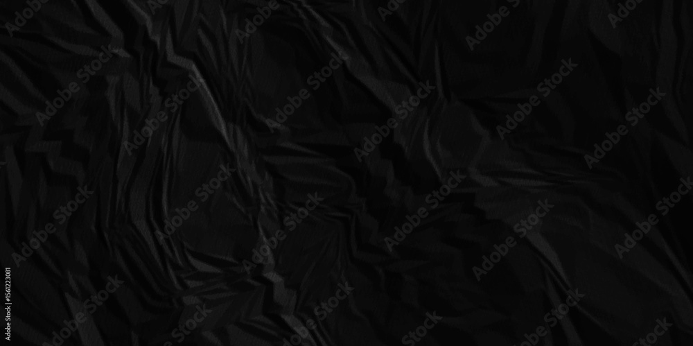 Poster dark black crumpled recycled craft paper texture background. abstract blank background with space pa