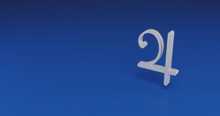 Isolated realistic white jupiter astrological symbol with shadow. Located on the right side of the scene. 3d illustration on transparent background © Alexey