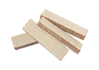 Sweet chocolate wafer isolated on transparent background