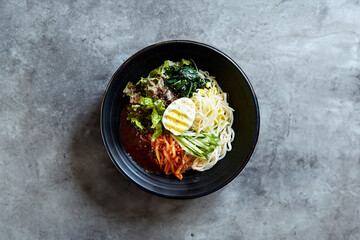 buckwheat noodles in a bowl