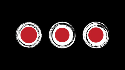 Japan flag with brush paint texture isolated on png or transparent background. Japan flag with transparent background.