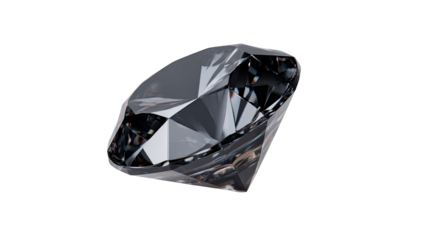 Sparkling black Diamond: Exquisite faceted black diamond isolated, radiating brilliance. It's a symbol of luxury and refinement. The perfect jewel for elegance and style.