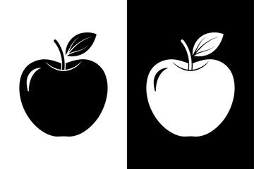 Apple Fruit Silhouette. Simple Flat Vector Icon for Food Branding