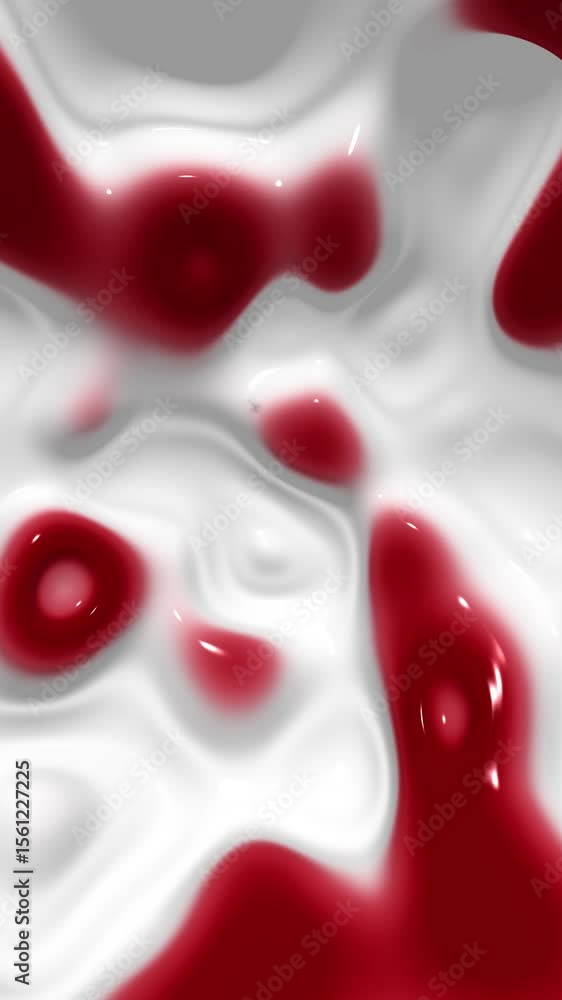 Aufkleber red white 3d abstract patterns movement on vertical background.