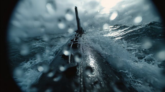 Submarine Periscope Surfacing