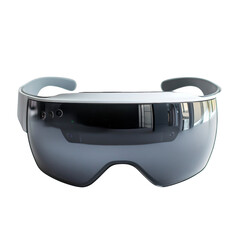 A pair of black and silver goggles with a black frame