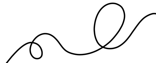 Wavy Abstract Line Art – Long Squiggle Curves in Minimal Black Design for Backgrounds and Textures