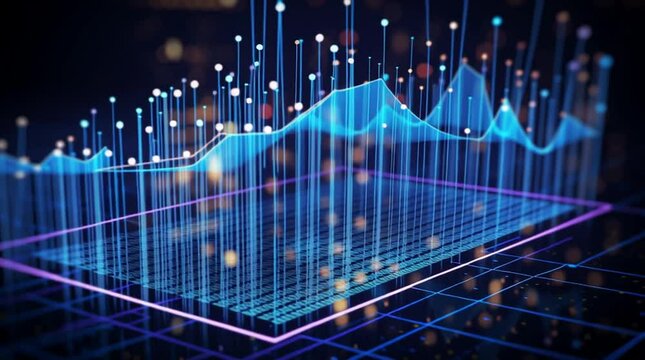 Illustration of Business analytics data flow concept with Big data technology, data science ,Querying analyzing, complex information, Neural network for artificial intelligence and Data mining
