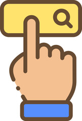 Hand Clicking Search Button Icon Vector Illustration