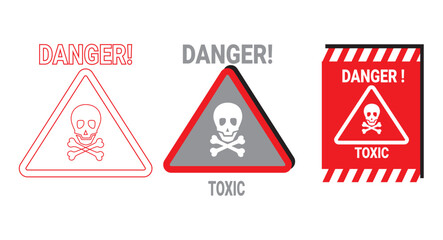 grungy style danger sign with skull icon