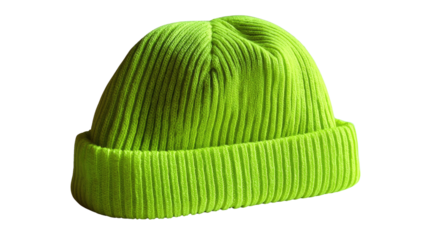 Vibrant Green Beanie: A stylish and modern neon-green beanie hat. Featuring a knitted texture, this beanie offers a cozy and fashionable accessory, perfect for adding a pop of color to any outfit.