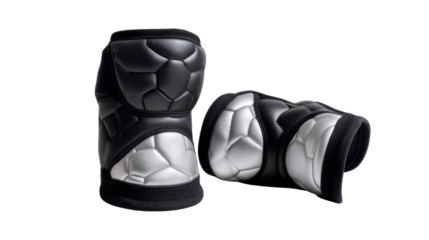 Knee Pads: High-angle shot of durable knee pads, crafted for sports protection, emphasizing the resilient construction and safety design.