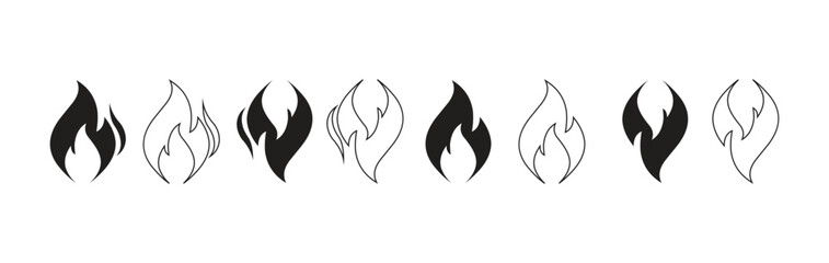hot fire / flame heat or spicy food symbol flat vector icon for apps and websites
