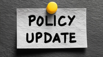 Policy update pinned on board for announcement notice related to government rules and mobile alert communication