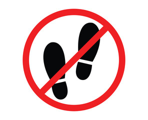 walk print. boot print. no shoes allowed. no shoes. A sign that says please remove your shoes