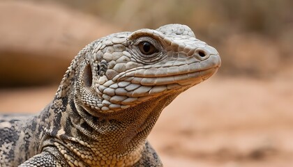 Fototapeta premium closeup of a perentie monitor lizard in the desert