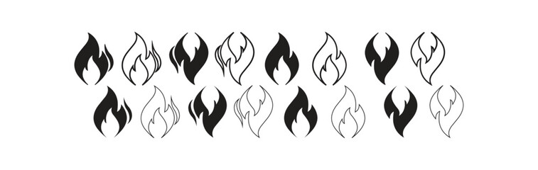 hot fire / flame heat or spicy food symbol flat vector icon for apps and websites