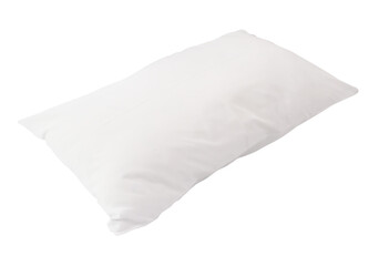 One white pillow after use isolated with clipping path in png file format