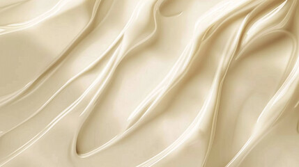 Obraz premium Close-up of smooth, creamy white or light-colored liquid with soft, undulating textures, perfect for cosmetic, or abstract backgrounds. AI generated