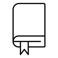 Bookmark icon Black and white outline flat sign vector