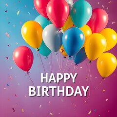 happy birthday card with balloons