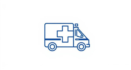 Fototapeta premium Ambulance icon, Emergency vehicle, Medical transport, Ambulance vector, First aid vehicle, Rescue van, Hospital ambulance, Paramedic van, Emergency response icon, Health vehicle, Flat ambulance icon, 